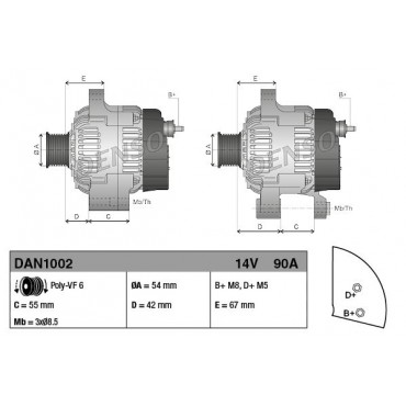 ΔΥΝΑΜΟ FIAT 500,DOBLO,PANDA,PUNTO 1.3 D Multijet 04>  DENSO