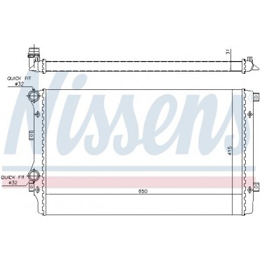 ΨΥΓΕΙΟ ΝΕΡΟΥ AUDI A3 1.2,1.4 TFSI <12 650X415X31  NISSENS