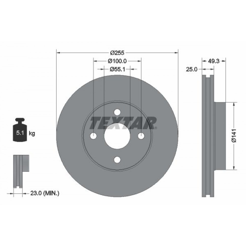 TEXTAR ΔΙΣΚΟΠΛΑΚΕΣ TOYOTA TEXTAR ΔΙΣΚΟΠΛΑΚΕΣ TOYOTA