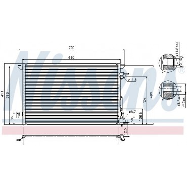 ΨΥΓΕΙΟ A/C OPEL VECTRA C 1.6,1.8 <08 660X411X16 NISSENS