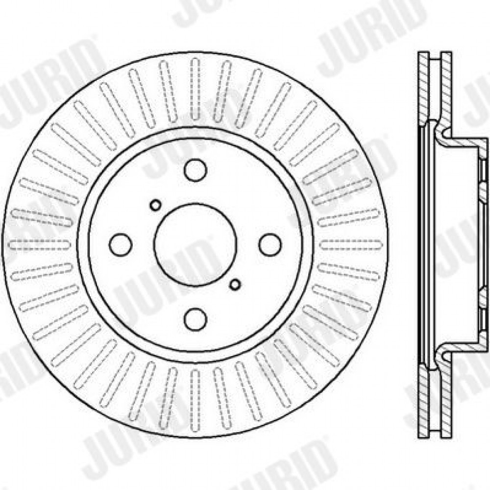 ΔΙΣΚ. TOYOTA YARIS 1.0,1.3,1.4D 06- (258*22) JURID ΔΙΣΚ. TOYOTA YARIS 1.0,1.3,1.4D 06- (258*22) JURID
