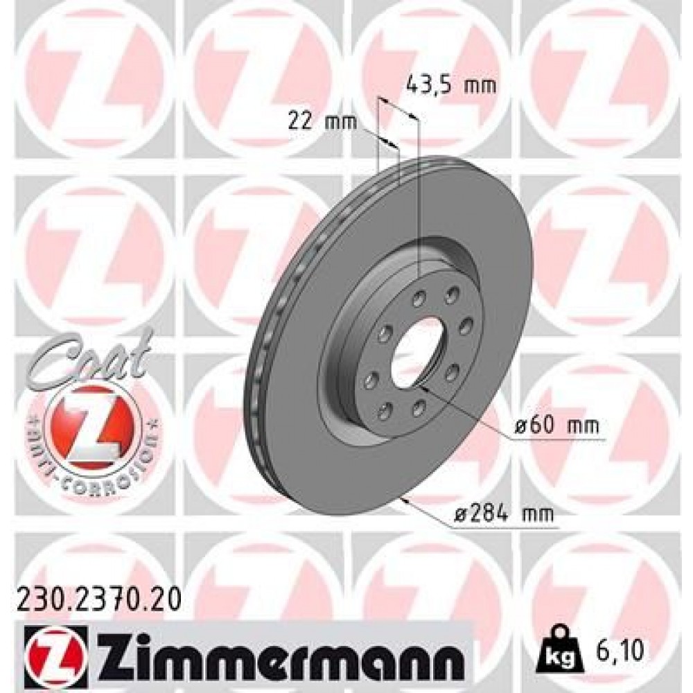 ZIMMERMANN (6982.10) ΔΙΣΚ/ΚΕΣ FIAT COAT Z ZIMMERMANN (6982.10) ΔΙΣΚ/ΚΕΣ FIAT COAT Z