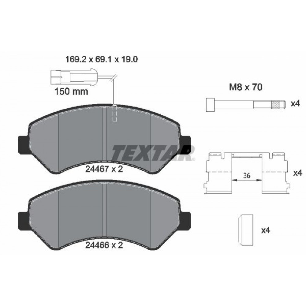 TEXTAR 2446601 ΔΙΣΚΟΦΡΕΝΑ FIAT TEXTAR 2446601 ΔΙΣΚΟΦΡΕΝΑ FIAT