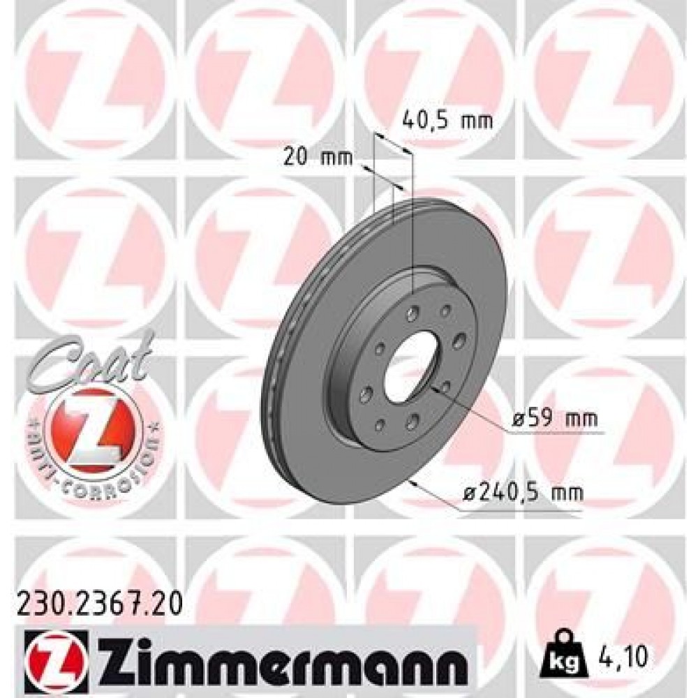 ZIMMERMANN (6745.10) ΔΙΣΚ/ΚΕΣ FIAT COAT Z