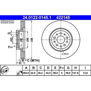 422145 - ΔΙΣΚΟΠΛΑΚΑ FIAT DOBLO,ALFA ROMEO 147,156