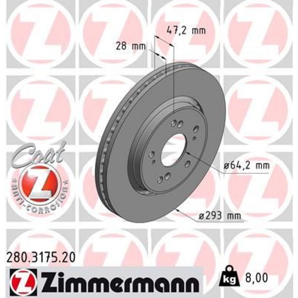 ZIMMERMANN ΔΙΣΚ/ΚΕΣ HONDA COAT Z ZIMMERMANN ΔΙΣΚ/ΚΕΣ HONDA COAT Z