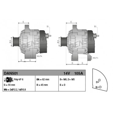 ΔΥΝΑΜΟ ALFA 147,156-FIAT DOBLO,PUNTO 1.9JTD 00>  DENSO