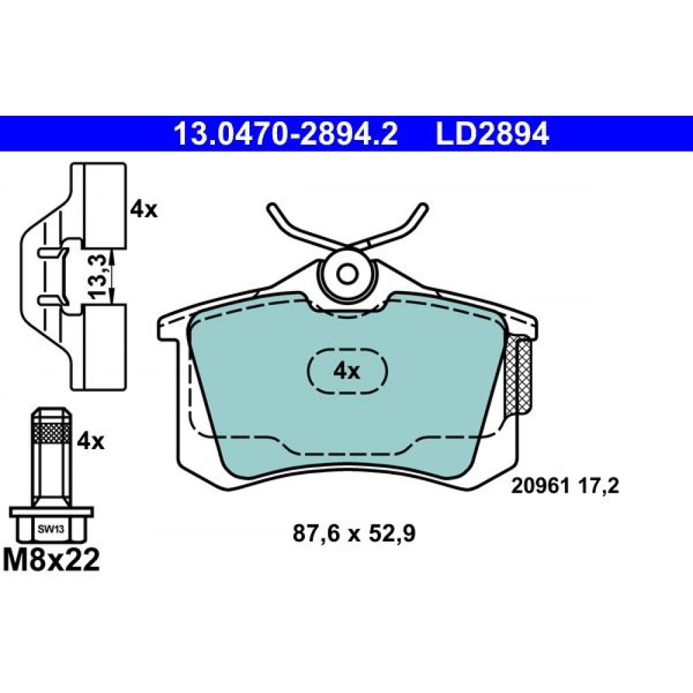 LD2894 - ΤΑΚΑΚΙΑ CERAMIC - AUDI A2 LD2894 - ΤΑΚΑΚΙΑ CERAMIC - AUDI A2