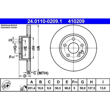 410209 - ΔΙΣΚΟΠΛΑΚΑ ALFA ROMEO 147,156