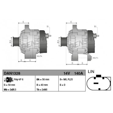 ΔΥΝΑΜΟ AUDI A1,A3,Q3-SEAT LEON 1.6TDI 10>   DENSO