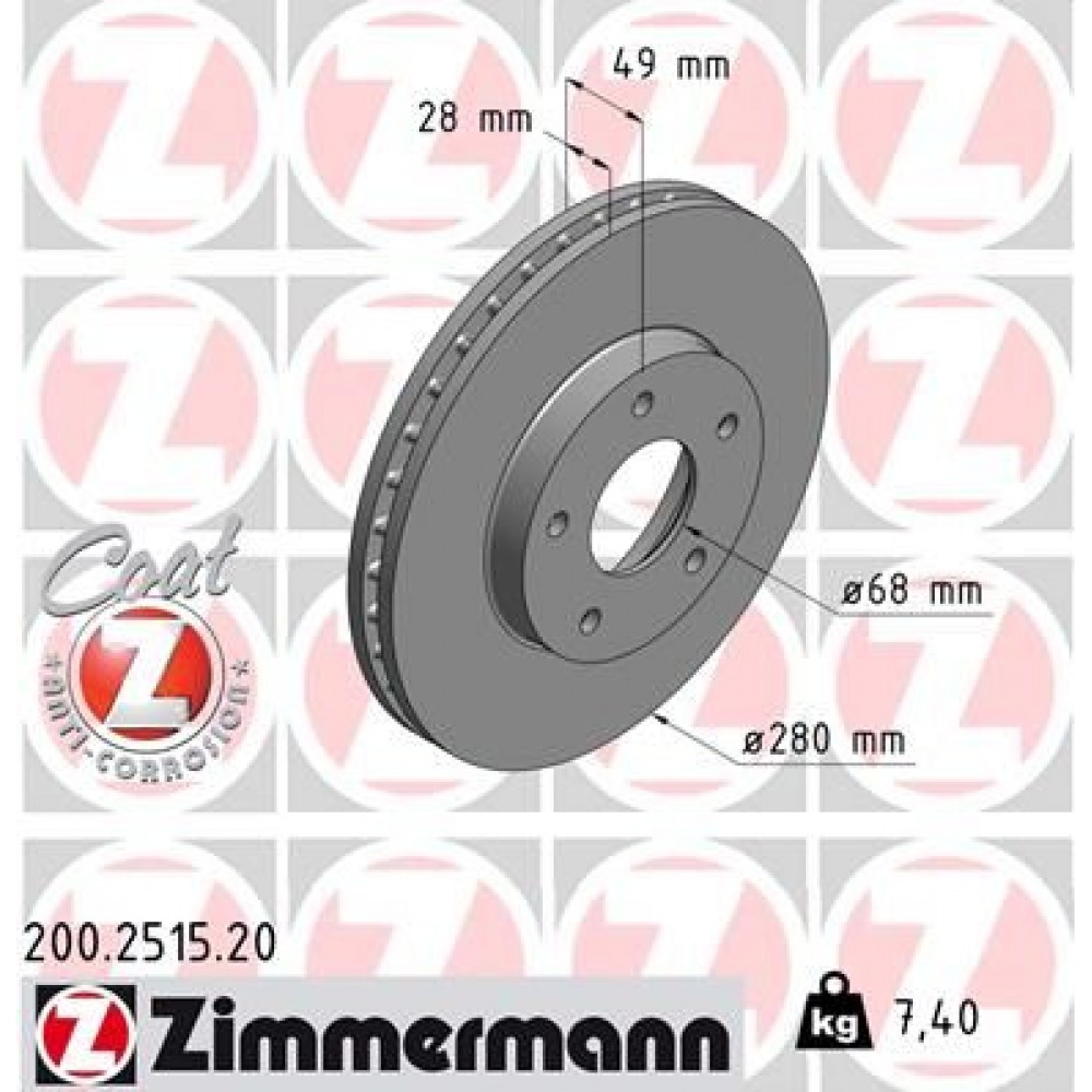 ZIMMERMANN (6681.10) ΔΙΣΚ\ΚΕΣ NISSAN COAT Z ZIMMERMANN (6681.10) ΔΙΣΚ\ΚΕΣ NISSAN COAT Z