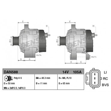 ΔΥΝΑΜΟ FORD FIESTA V,FOCUS II 1.4,1.6 <12  DENSO