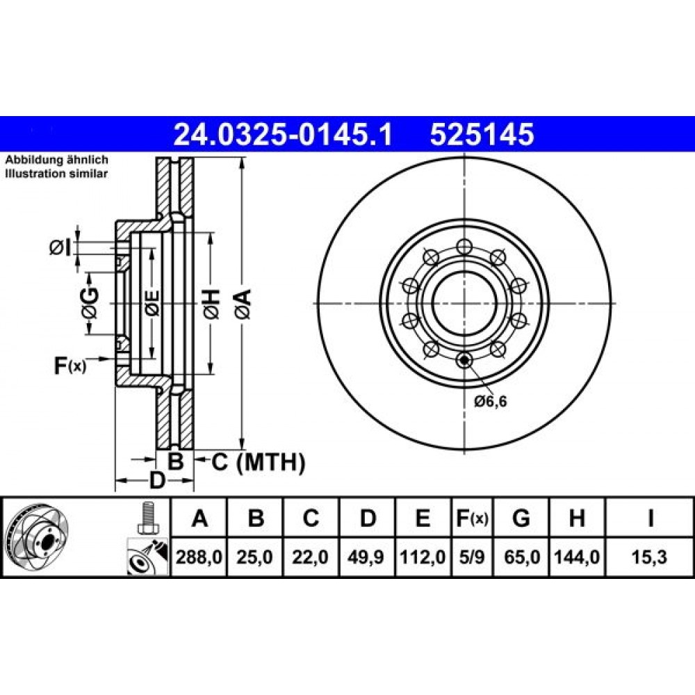 525145 ΔΙΣΚ.ΕΜΠΡ.ΧΑΡ.(POWER DISC) A3/GOLF/OCTAVIA (288ΜΜ) 525145 ΔΙΣΚ.ΕΜΠΡ.ΧΑΡ.(POWER DISC) A3/GOLF/OCTAVIA (288ΜΜ)