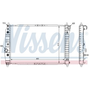 ΨΥΓΕΙΟ ΝΕΡΟΥ DAEWOO KALOS 1.4 03> 600X413X16 NISSENS
