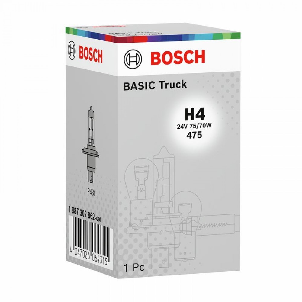 BOSCH ΛΑΜΠΑ H4 75/70W ECO Truck