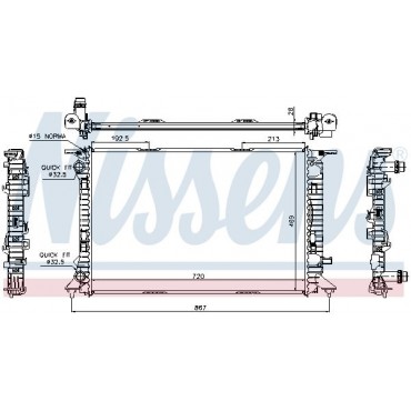 ΨΥΓΕΙΟ ΝΕΡΟΥ AUDI A4 2.0 TDI <16 720X469X26 NISSENS