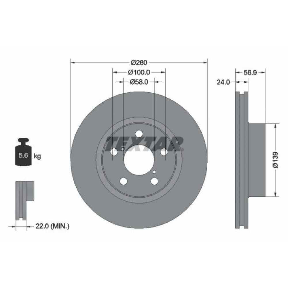 TEXTAR ΔΙΣΚΟΠΛΑΚΕΣ SUBARU TEXTAR ΔΙΣΚΟΠΛΑΚΕΣ SUBARU