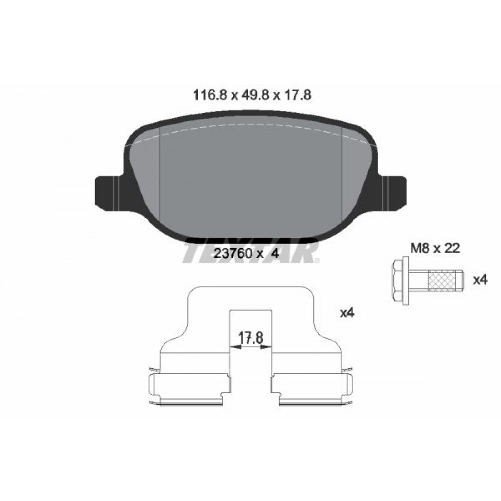 TEXTAR (878 00) ΔΙΣΚΟΦΡΕΝΑ ALFA ROMEO (17.8 mm)