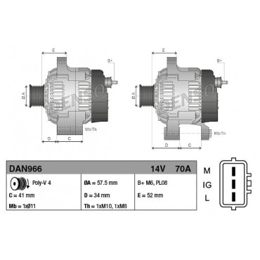 ΔΥΝΑΜΟ TOYOTA YARIS (P1) 1.3 <03 DENSO