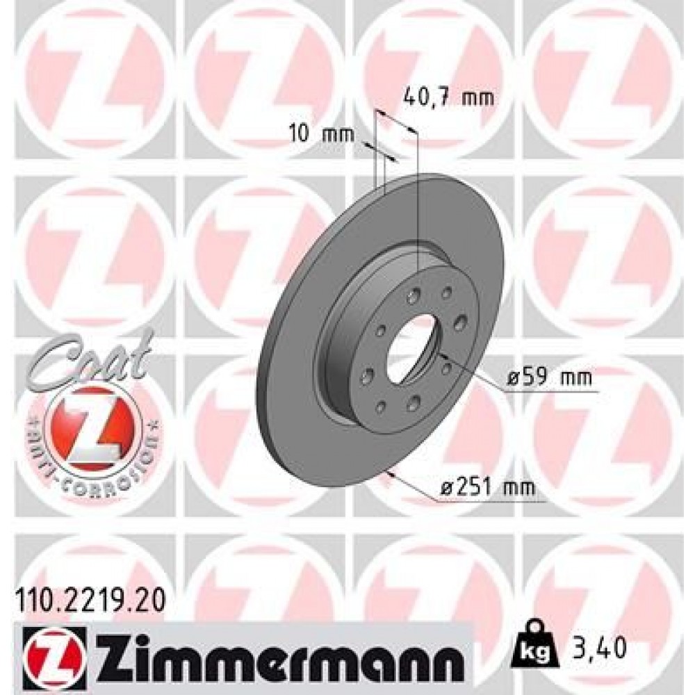 ZIMMERMANN ΔΙΣΚ/ΚΕΣ COAT Z ALFA ROMEO ZIMMERMANN ΔΙΣΚ/ΚΕΣ COAT Z ALFA ROMEO