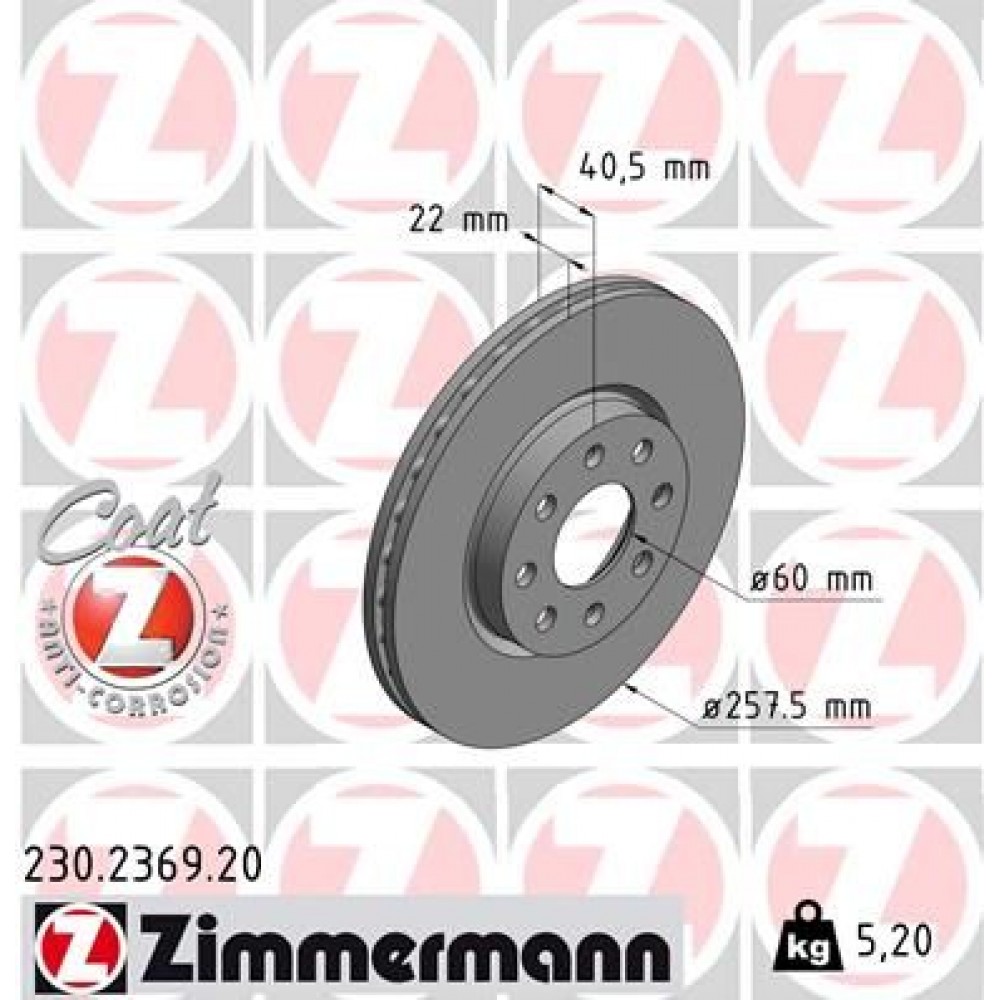 ZIMMERMANN (6981.10) ΔΙΣΚ/ΚΕΣ FIAT COAT Z ZIMMERMANN (6981.10) ΔΙΣΚ/ΚΕΣ FIAT COAT Z