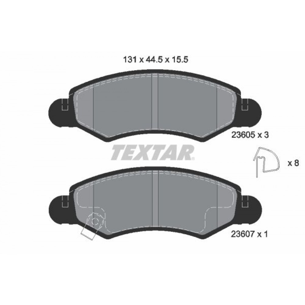 TEXTAR (2325303/702 21) ΔΙΣΚΟΦΡΕΝΑ OPEL (15.5 mm M.K)