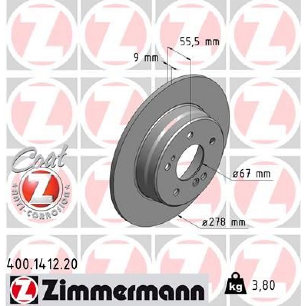 ZIMMERMANN (04629) ΔΙΣΚ/ΚΕΣ MERCEDES COAT Z ZIMMERMANN (04629) ΔΙΣΚ/ΚΕΣ MERCEDES COAT Z