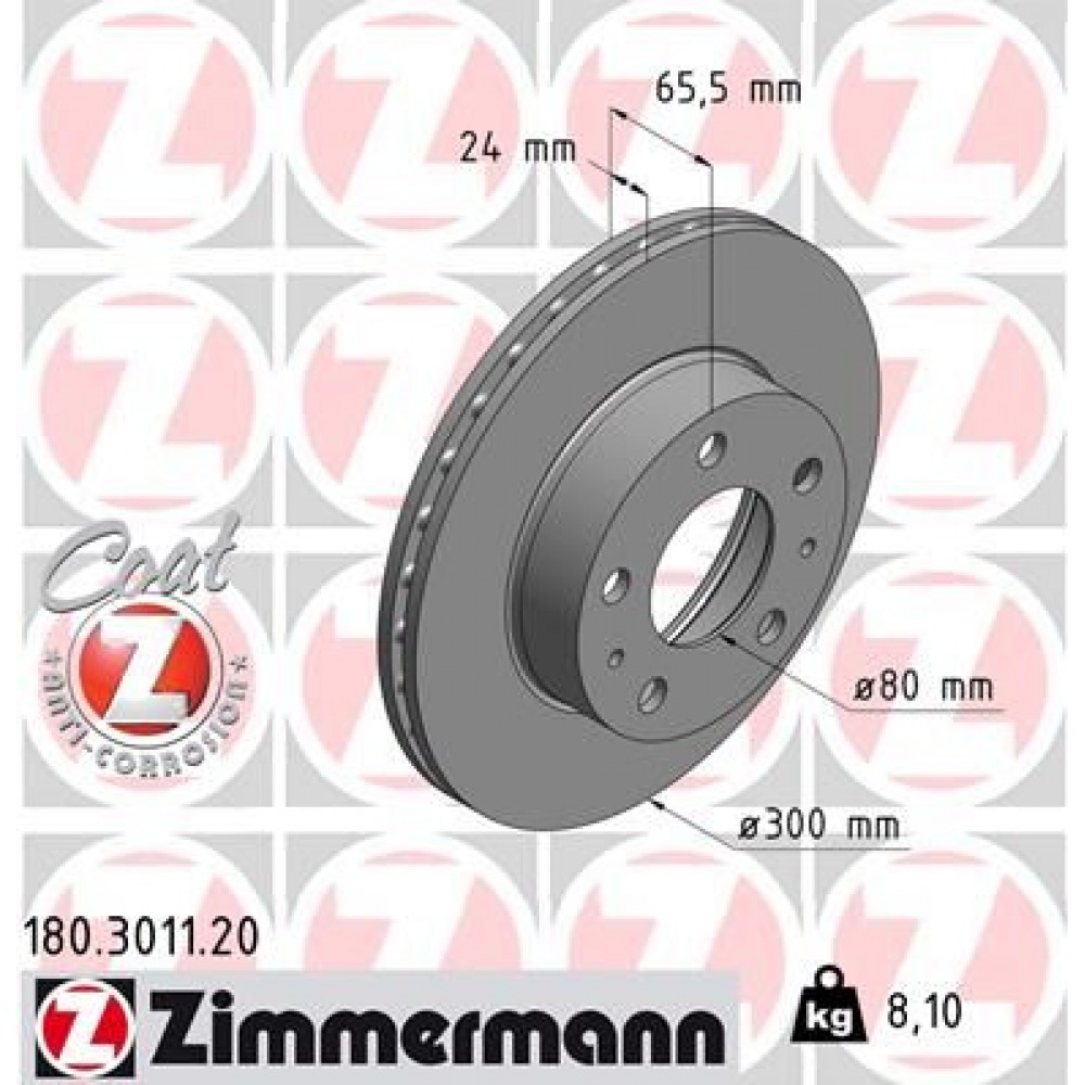 ZIMMERMANN (6504.10) ΔΙΣΚ/ΚΕΣ CITROEN COAT Z ZIMMERMANN (6504.10) ΔΙΣΚ/ΚΕΣ CITROEN COAT Z