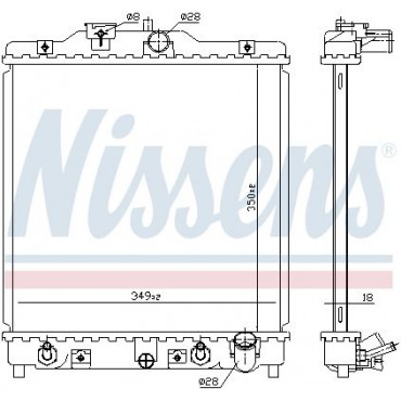ΨΥΓΕΙΟ ΝΕΡΟΥ HONDA CIVIC V 1.3,1.5 <95 350X349X26 NISSENS