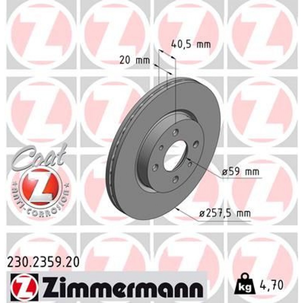 ZIMMERMANN (10617/6189.10) ΔΙΣΚ/ΚΕΣ FIAT COAT Z
