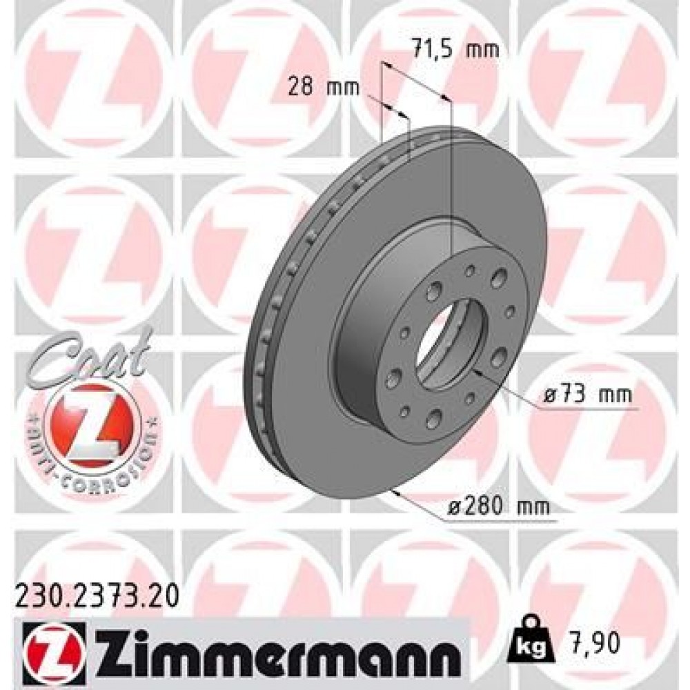 ZIMMERMANN ΔΙΣΚΟΠΛΑΚΕΣ CITROEN COAT Z ZIMMERMANN ΔΙΣΚΟΠΛΑΚΕΣ CITROEN COAT Z