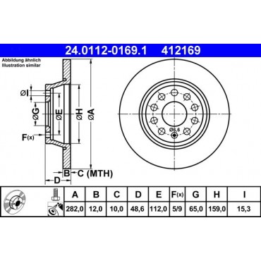412169 - ΔΙΣΚΟΠΛΑΚΑ VW GOLF V/VI,OCTAVIA ,LEON(1P1),AUDI A3