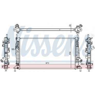 ΨΥΓΕΙΟ ΝΕΡΟΥ FORD FOCUS II 1.6Ti <12 672X359X26  NISSENS