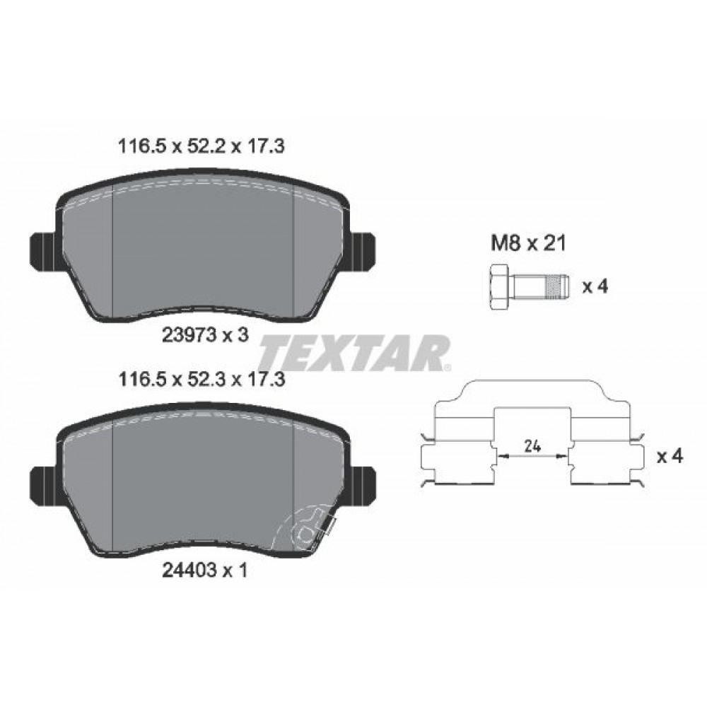 TEXTAR (987 11) ΔΙΣΚΟΦΡΕΝΑ SUZUKI (17.3 mm M.K)