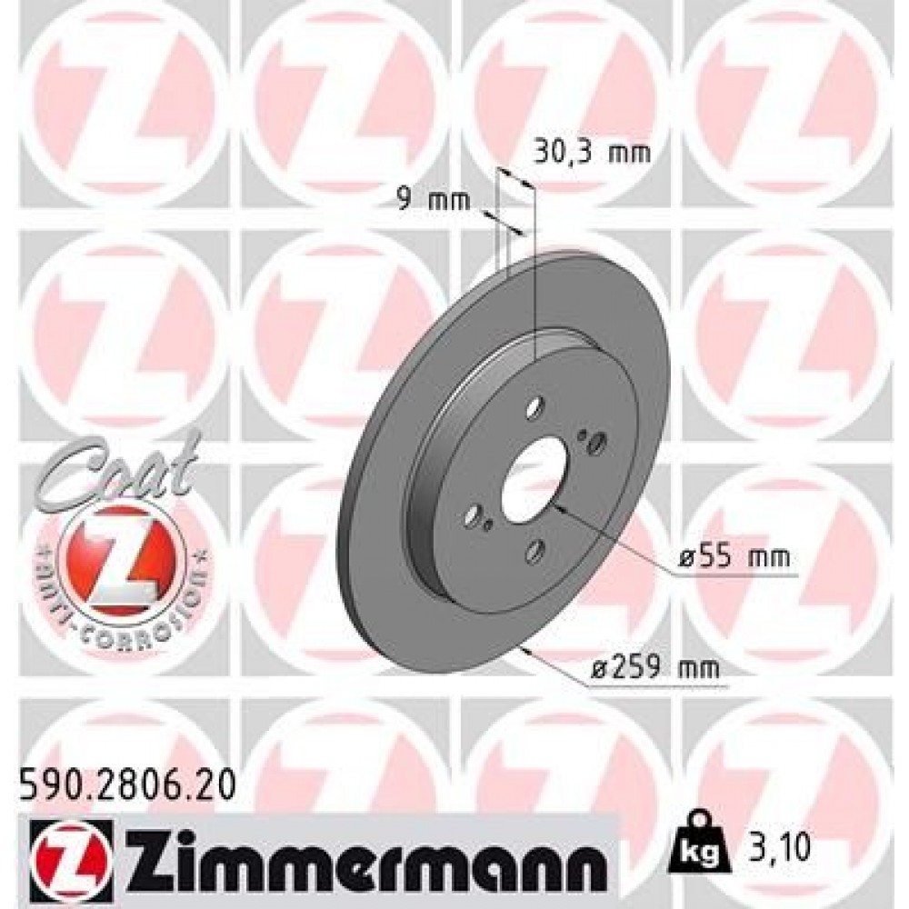 ZIMMERMANN ΔΙΣΚ/ΚΕΣ TOYOTA COAT Z ZIMMERMANN ΔΙΣΚ/ΚΕΣ TOYOTA COAT Z