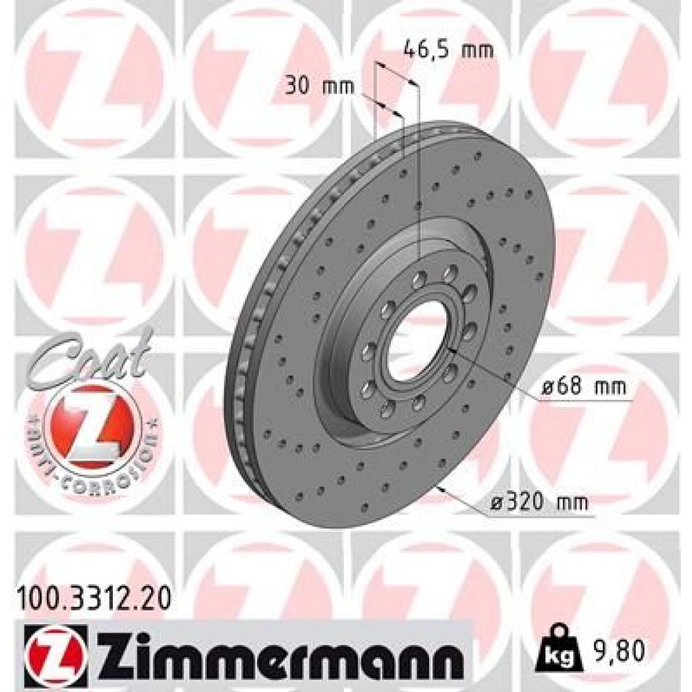 ZIMMERMANN ΔΙΣΚ\ΚΕΣ AUDI COAT Z ZIMMERMANN ΔΙΣΚ\ΚΕΣ AUDI COAT Z