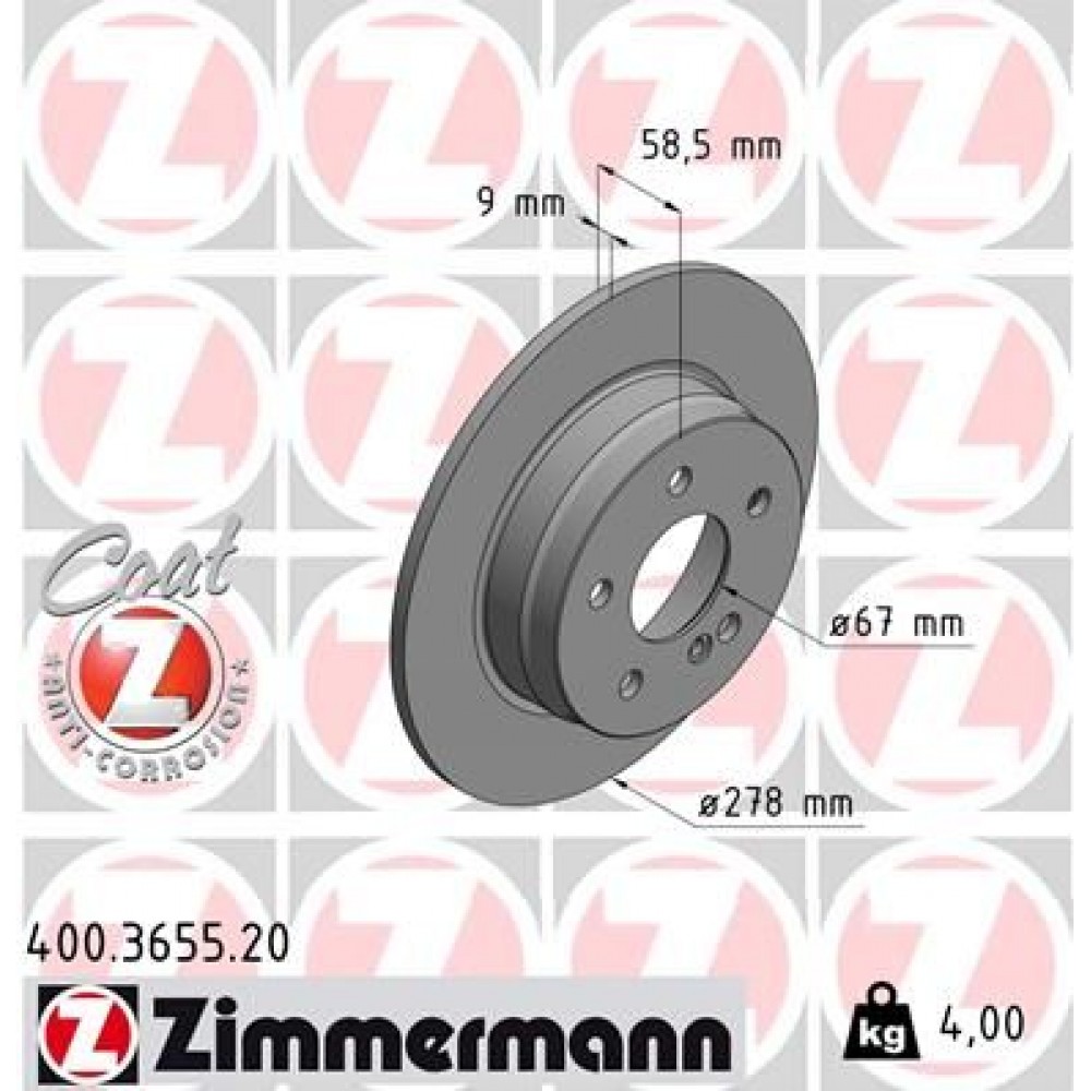 ZIMMERMANN (61069.00/30554) ΔΙΣΚ/ΚΕΣ MERCEDES COAT Z ZIMMERMANN (61069.00/30554) ΔΙΣΚ/ΚΕΣ MERCEDES COAT Z