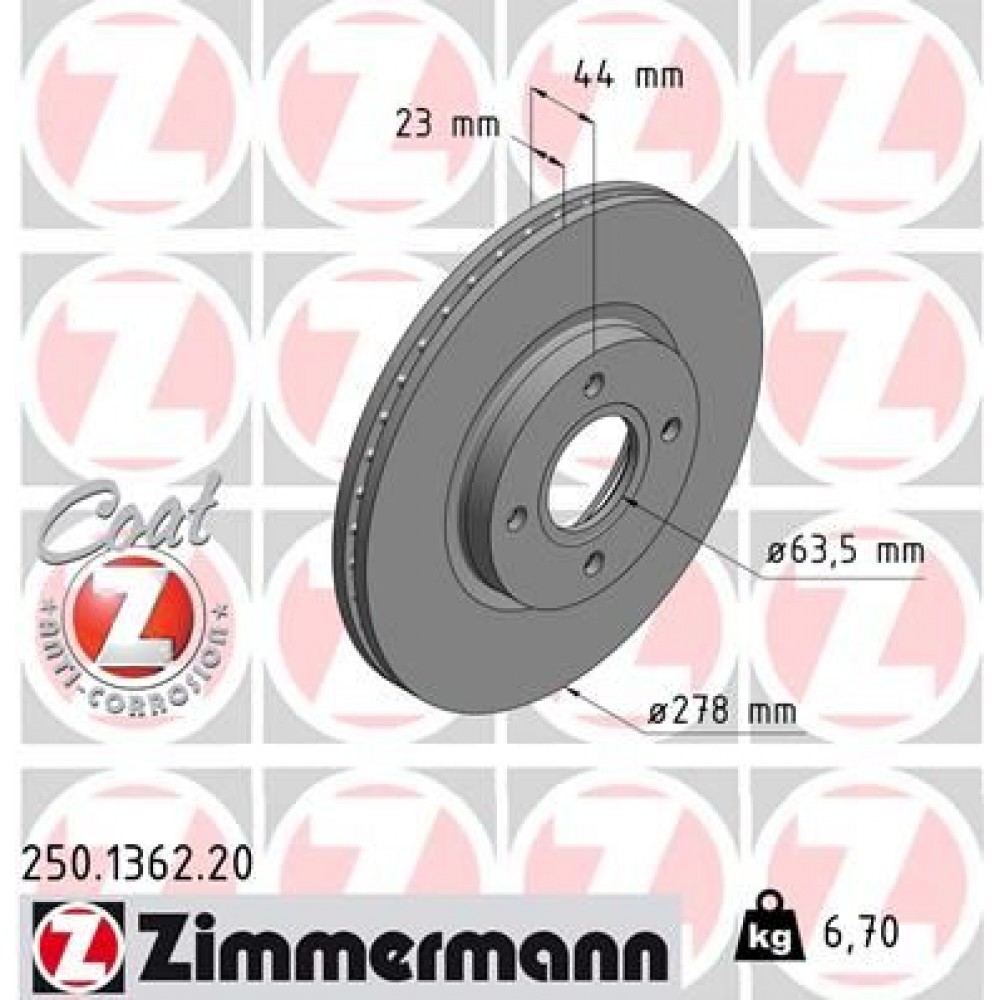 ZIMMERMANN ΔΙΣΚ\ΚΕΣ FORD COAT Z ZIMMERMANN ΔΙΣΚ\ΚΕΣ FORD COAT Z