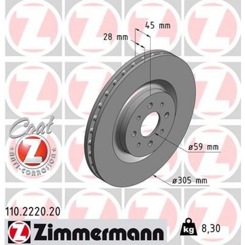 ZIMMERMANN ΔΙΣΚ/ΚΕΣ ALFA ROMEO COAT Z ZIMMERMANN ΔΙΣΚ/ΚΕΣ ALFA ROMEO COAT Z