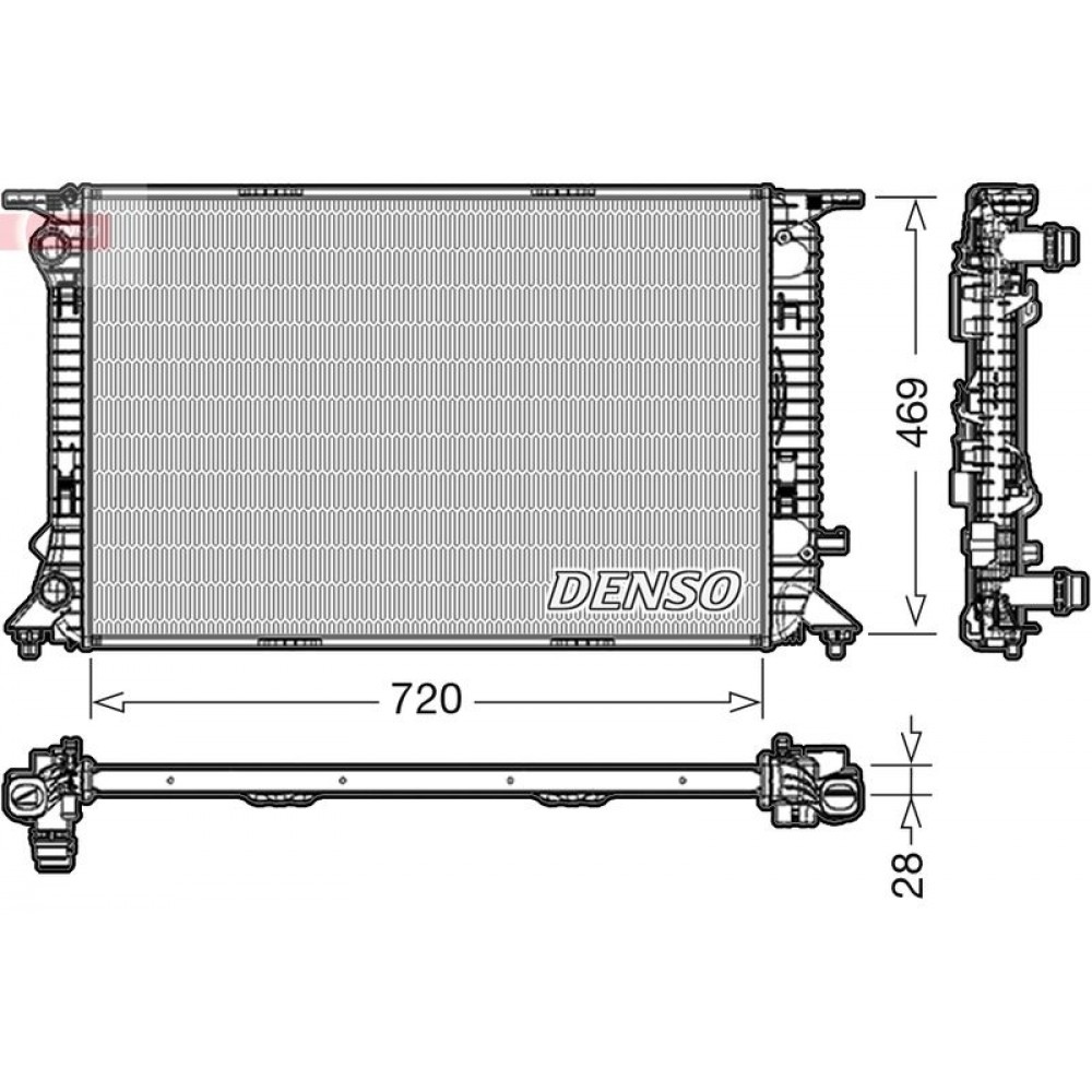 ΨΥΓΕΙΟ ΝΕΡΟΥ AUDI A4 1.8 TFSI <16 720X467X28 DENSO ΨΥΓΕΙΟ ΝΕΡΟΥ AUDI A4 1.8 TFSI <16 720X467X28 DENSO